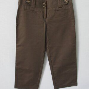 Ann Taylor brown cotton blend capri pants inseam 22" *Sz 0*